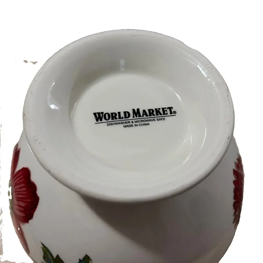 World Market Floral Pedestal Bowl Small